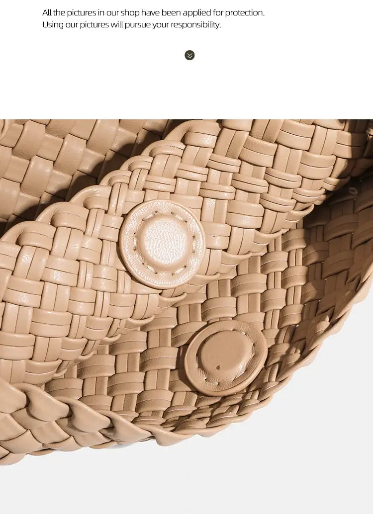 PU Small size Hand-woven Bucket Bag High Quality