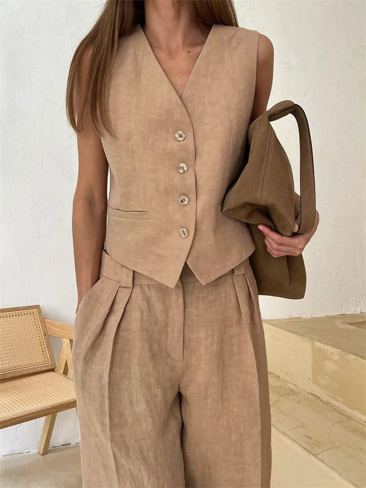2-teiliges Set Fashion Damen Weite Beinhose 