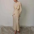 Fashion Long Sleeve Two Piece Casual Temperament Satin Women's Set