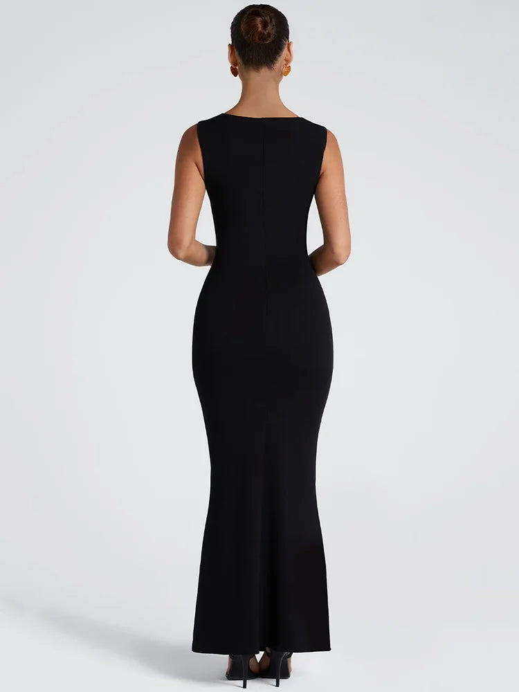 Square Collar Sleeveless Maxi Dress For Woman - Norellé
