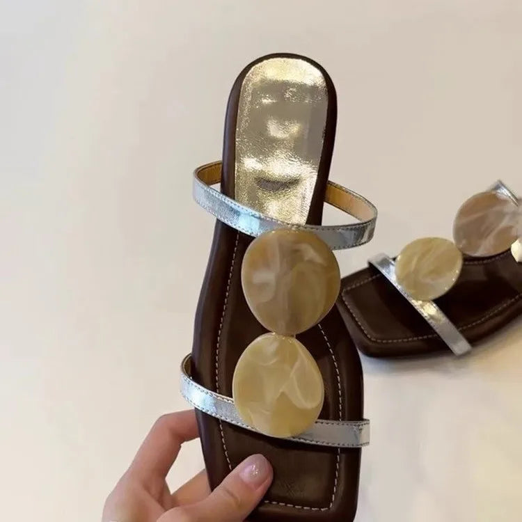 Sheepskin Version Roman Style Flat Bottom Sandals Women’s