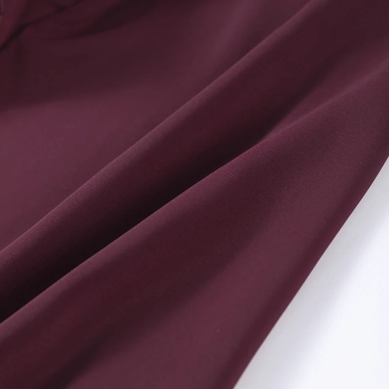 V Neck Ruffle Long Hem Slip Vest Loose Straight Pants Set