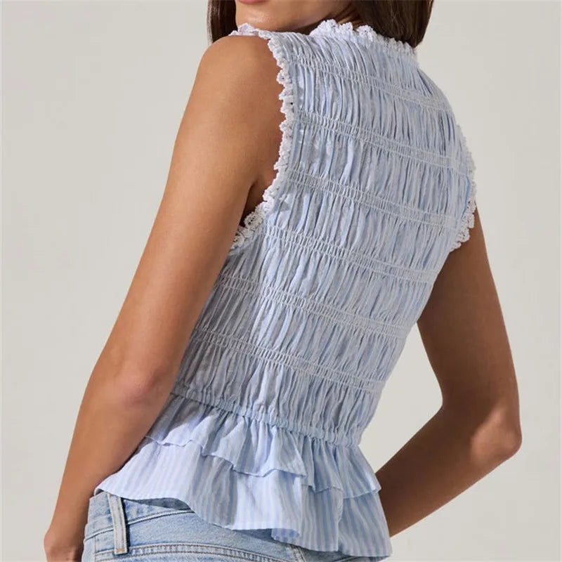 Women Shirred Tank Top