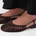 Woven Hollow Women Sandals Casual Lace-up Round Head Sandals