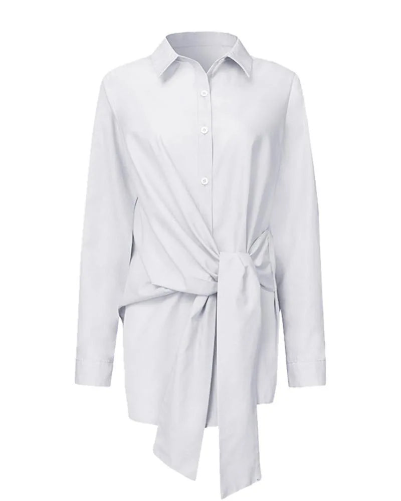 Slim Button White Shirt Women
