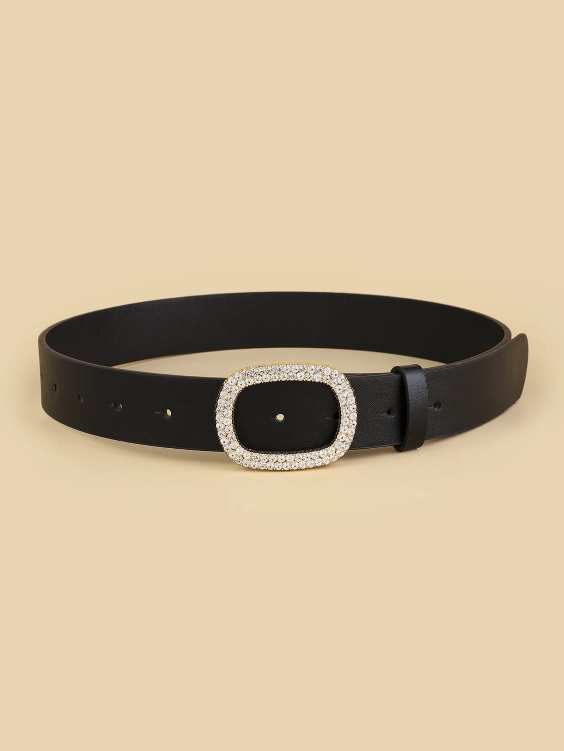 Women’s Oval Diamond Buckle Head Belt
