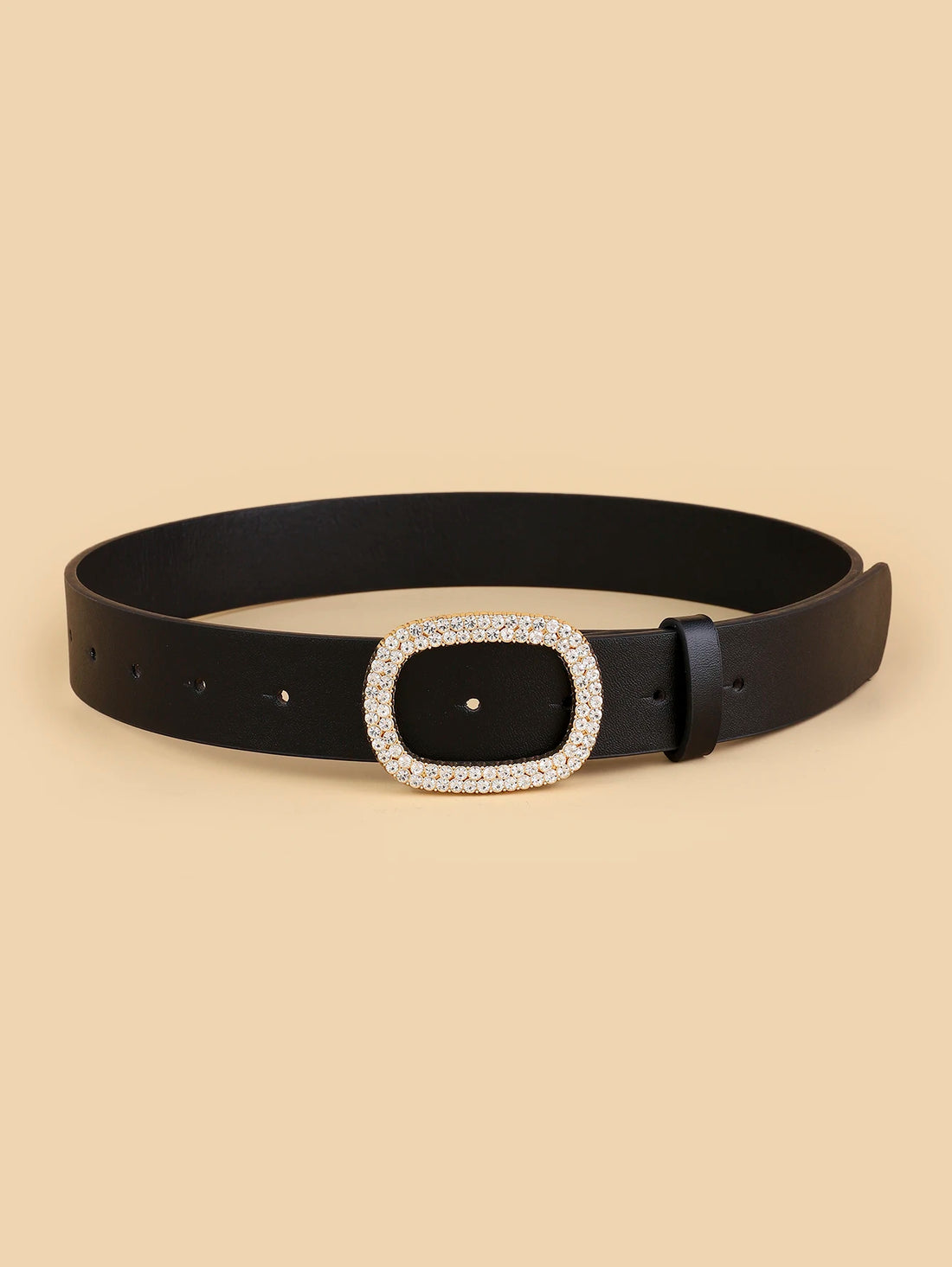 Women's Oval Diamond Buckle Head Belt