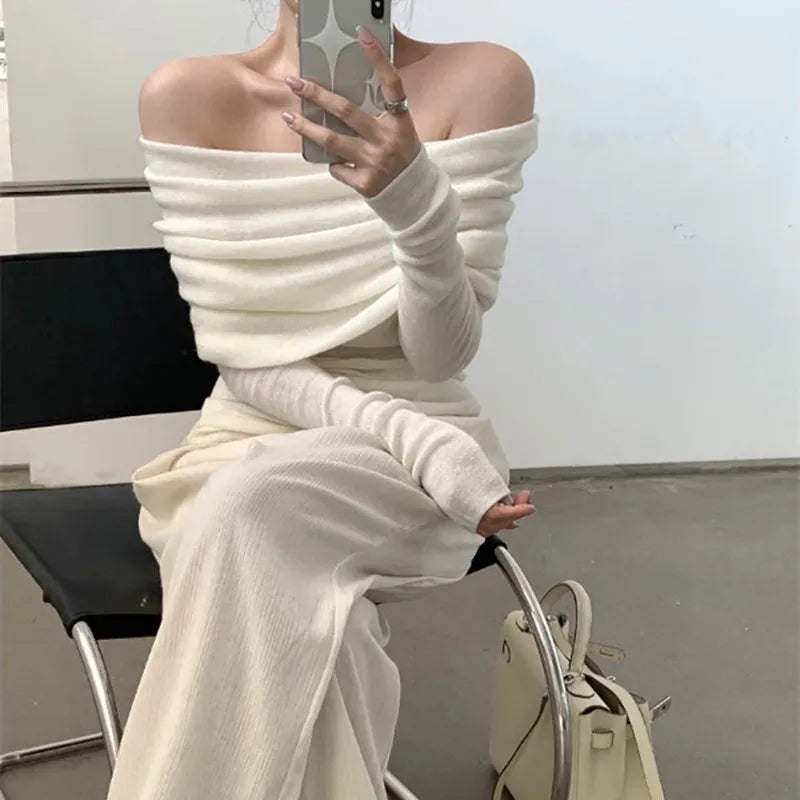 Long Sleeve Off-shoulder Women Sweater
