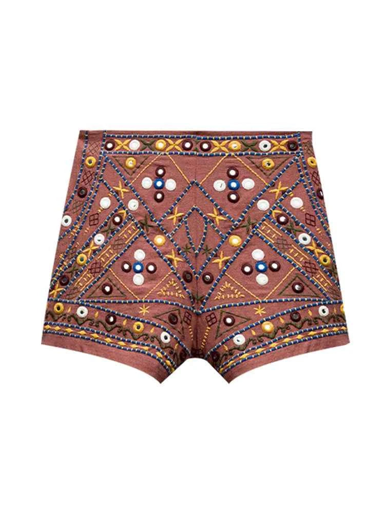 Embroidery Printed Shorts Women