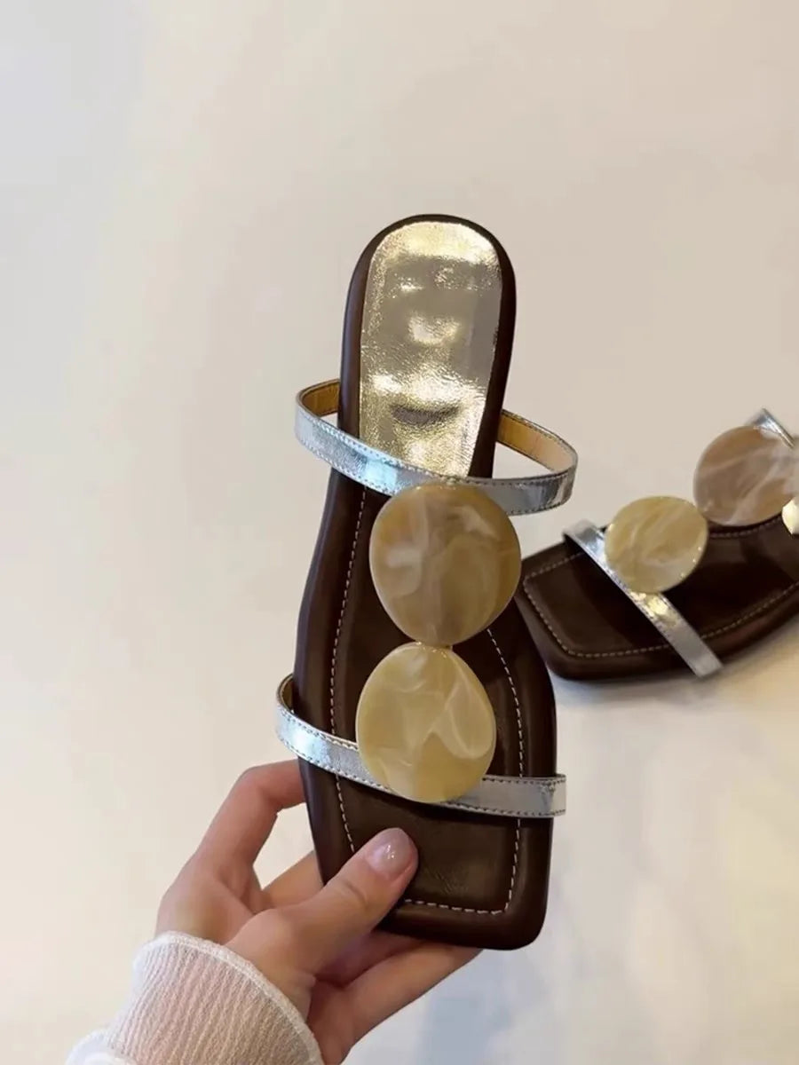 Sheepskin Version Roman Style Flat Bottom Sandals Women’s