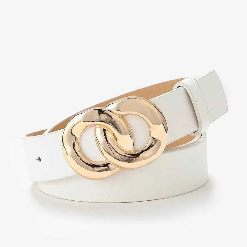 White Black Brown Women's Trousers Belt High Quality