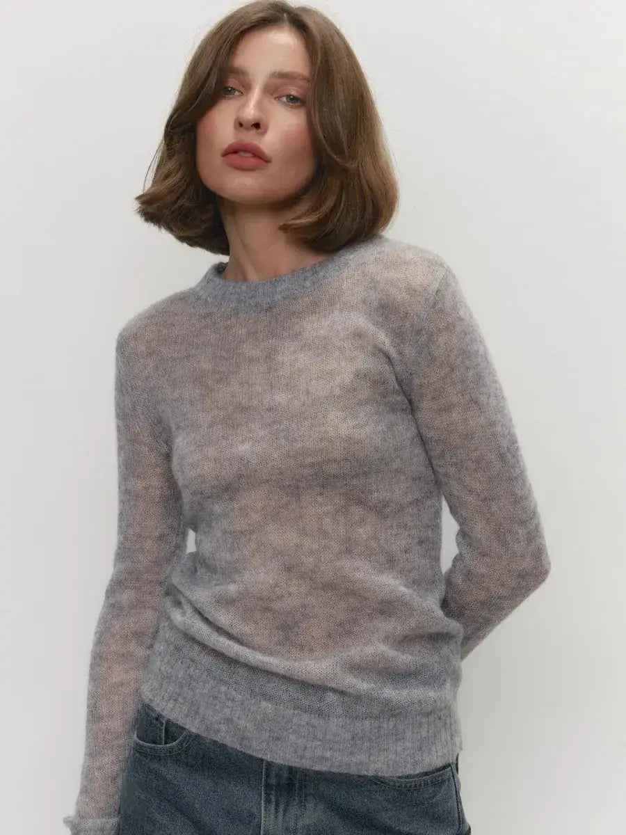 Round Neck Pullover Sweater For Women