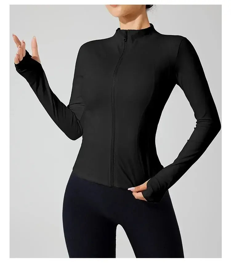 Full Zipper Windproof Winter Outdoor Gym Fitness Coat