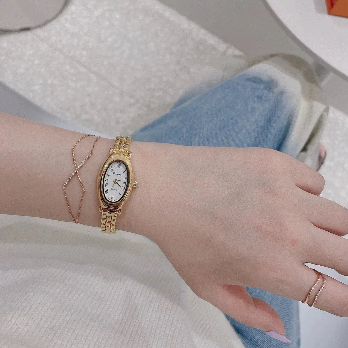 Women Quartz Watch Vintage Stainless Steel