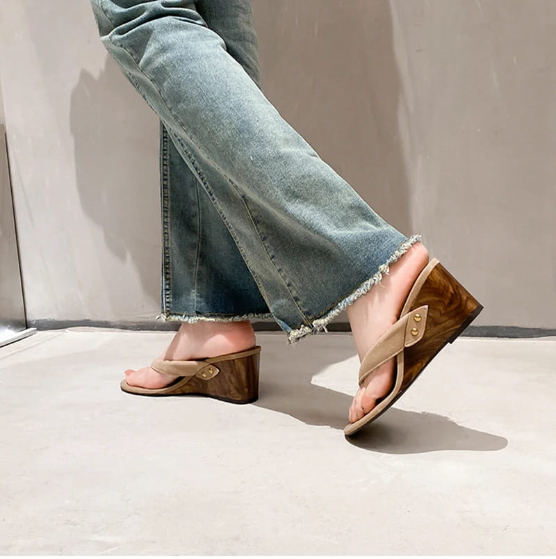 Wedges Heel Flip Flop Clip Toe Women Gladiator Slippers