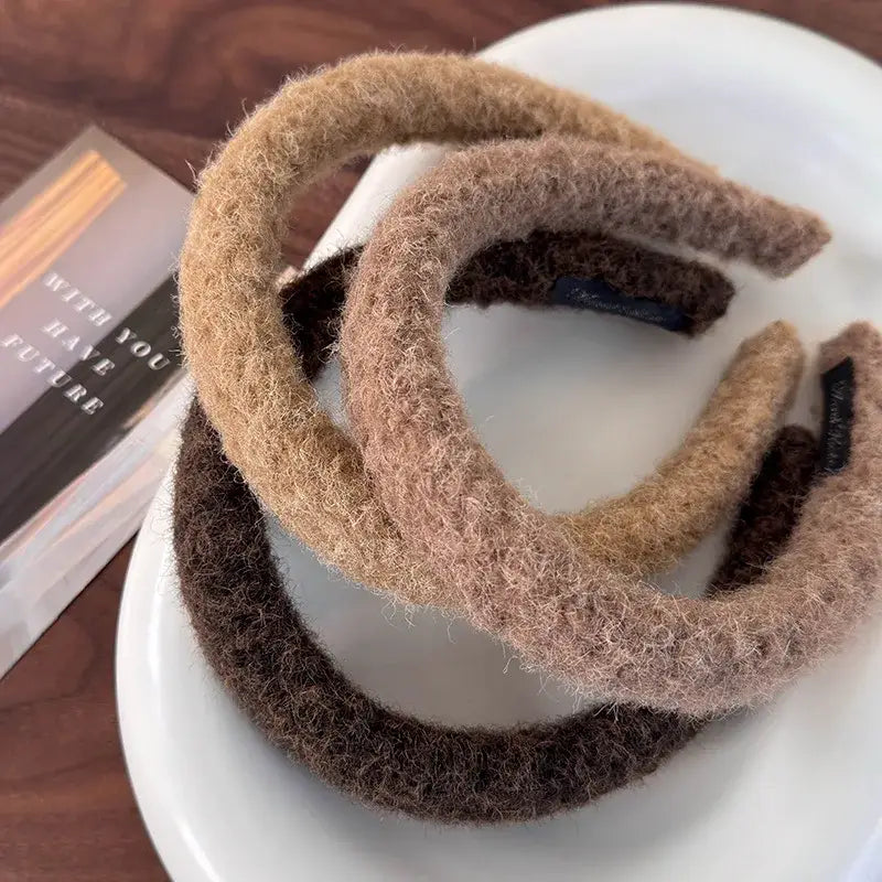 Plush Headband Wool Sponge Hair Band For Women