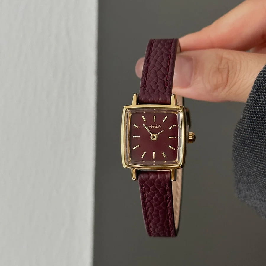 Genuine Leather Women’s Red Retro Watch