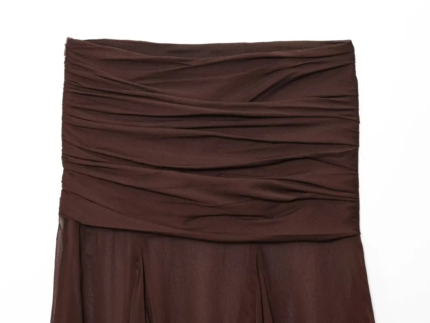 Women’s Simple and Comfortable Translucent Pleated Design Mid-length Skirt