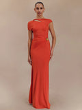 Hollow Out Gold Clasp Maxi Dress For Women - Norellé