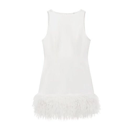 Elegant Women Feathers Mini Dress - Norellé