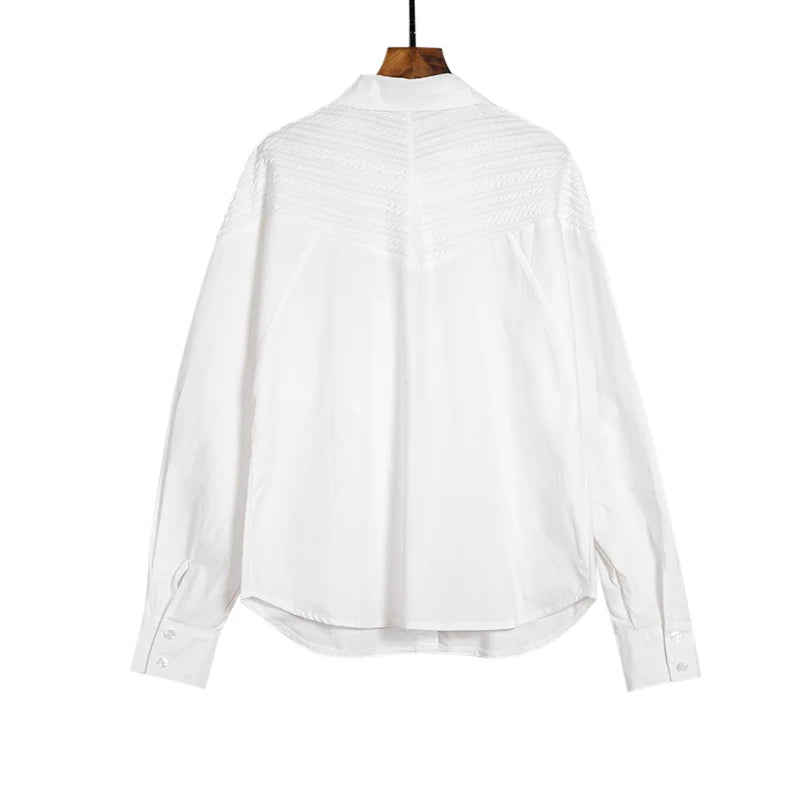 Women's Blouse Knitted Patchwork Striped Blouse Casual Fashion - Norellé