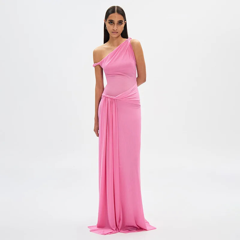 Off-shoulder Pleated Maxi Dress Women’s