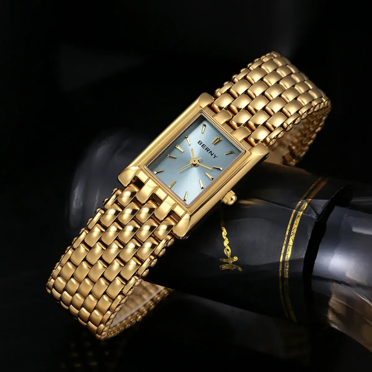 Gold Watch Exquisite Square Casual Women Stainless Steel
