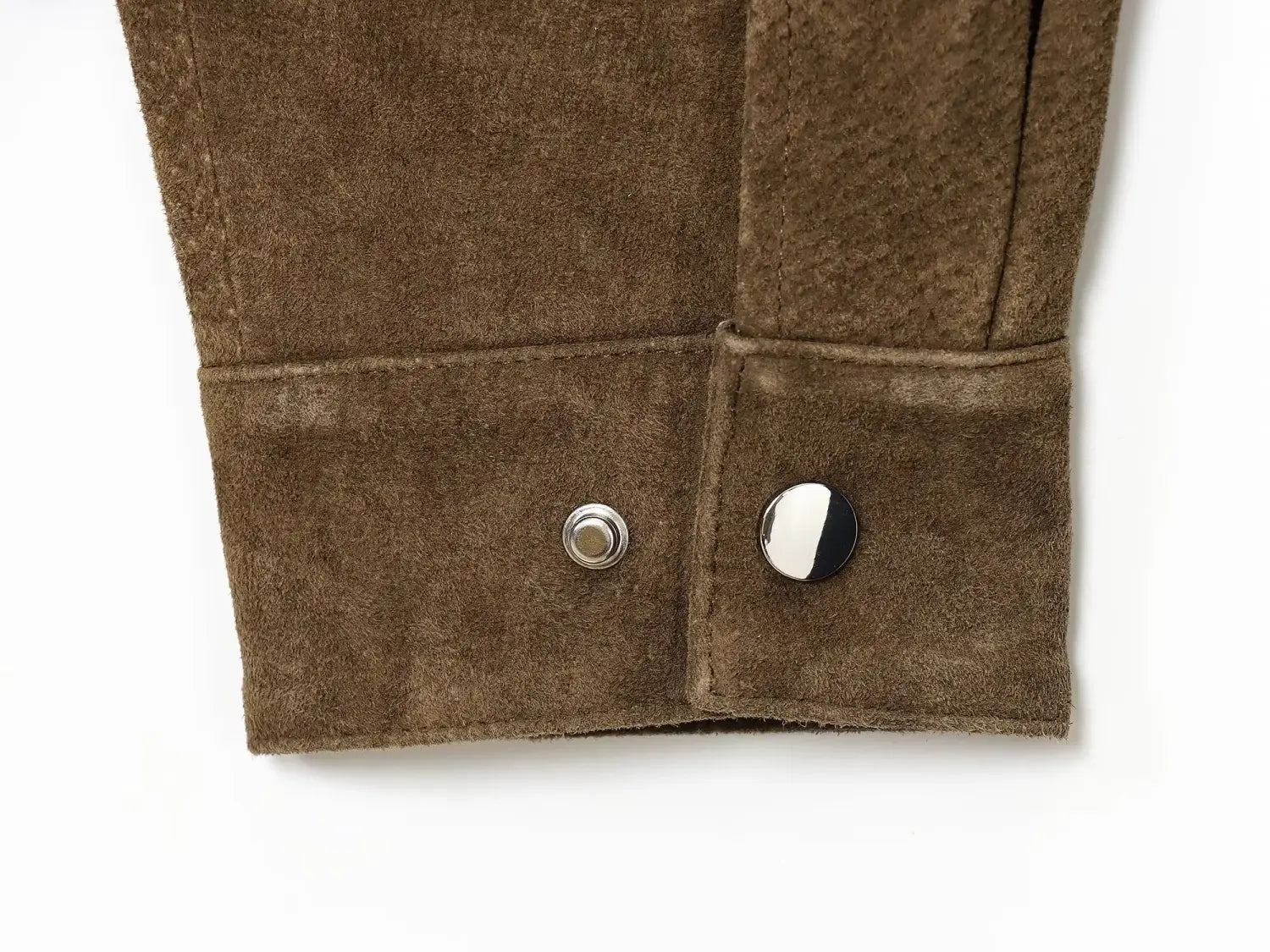 Women Front Patch Pockets Faux Leather Bomber Jacket