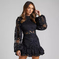 Elegant Long Sleeve Lace Mini Dress Women - Norellé