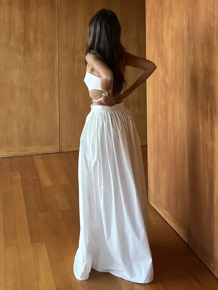 100% Cotton Suspender Underwear Half Long Skirt Set