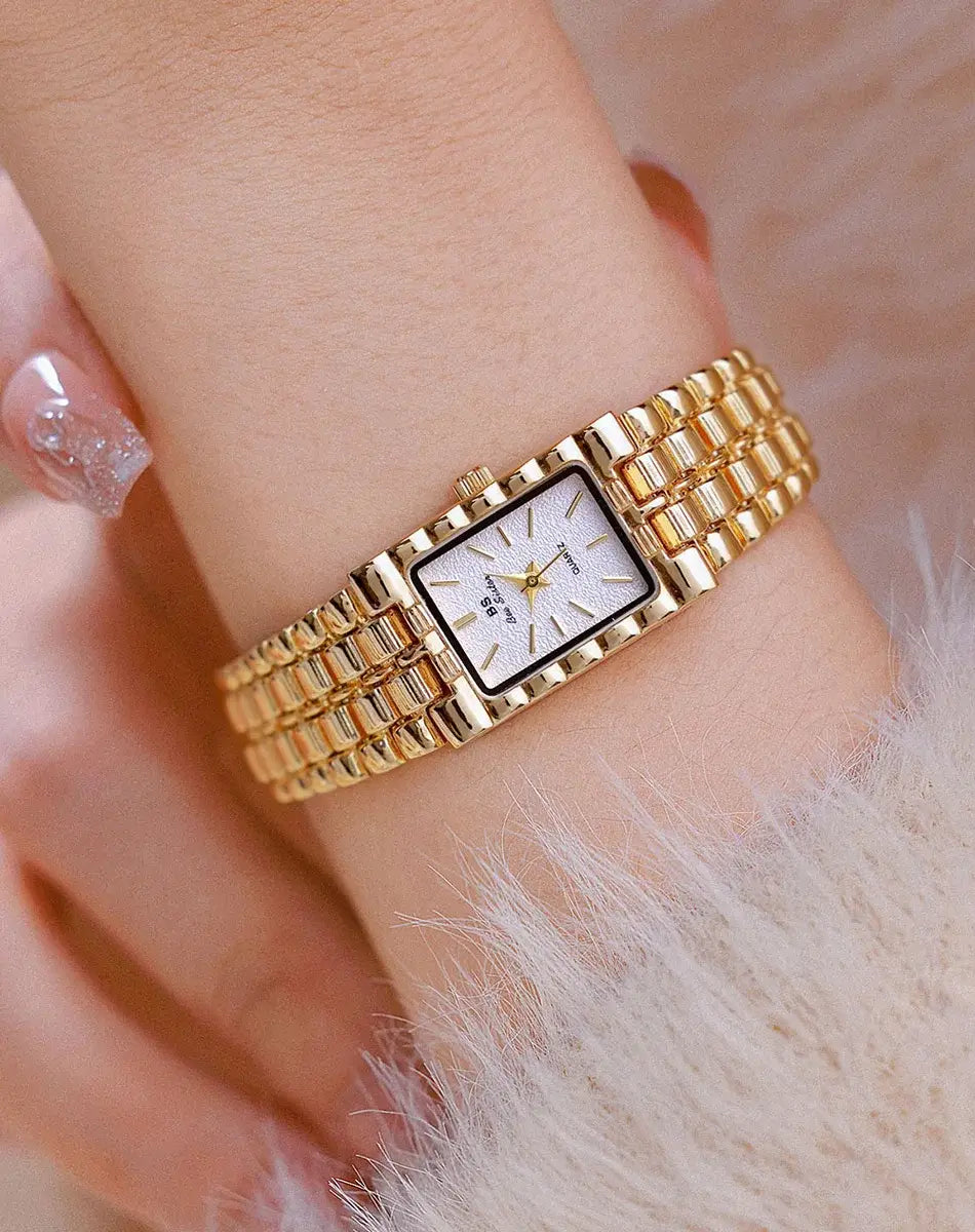 Retro Gold Rectangle Classic Watch For Women