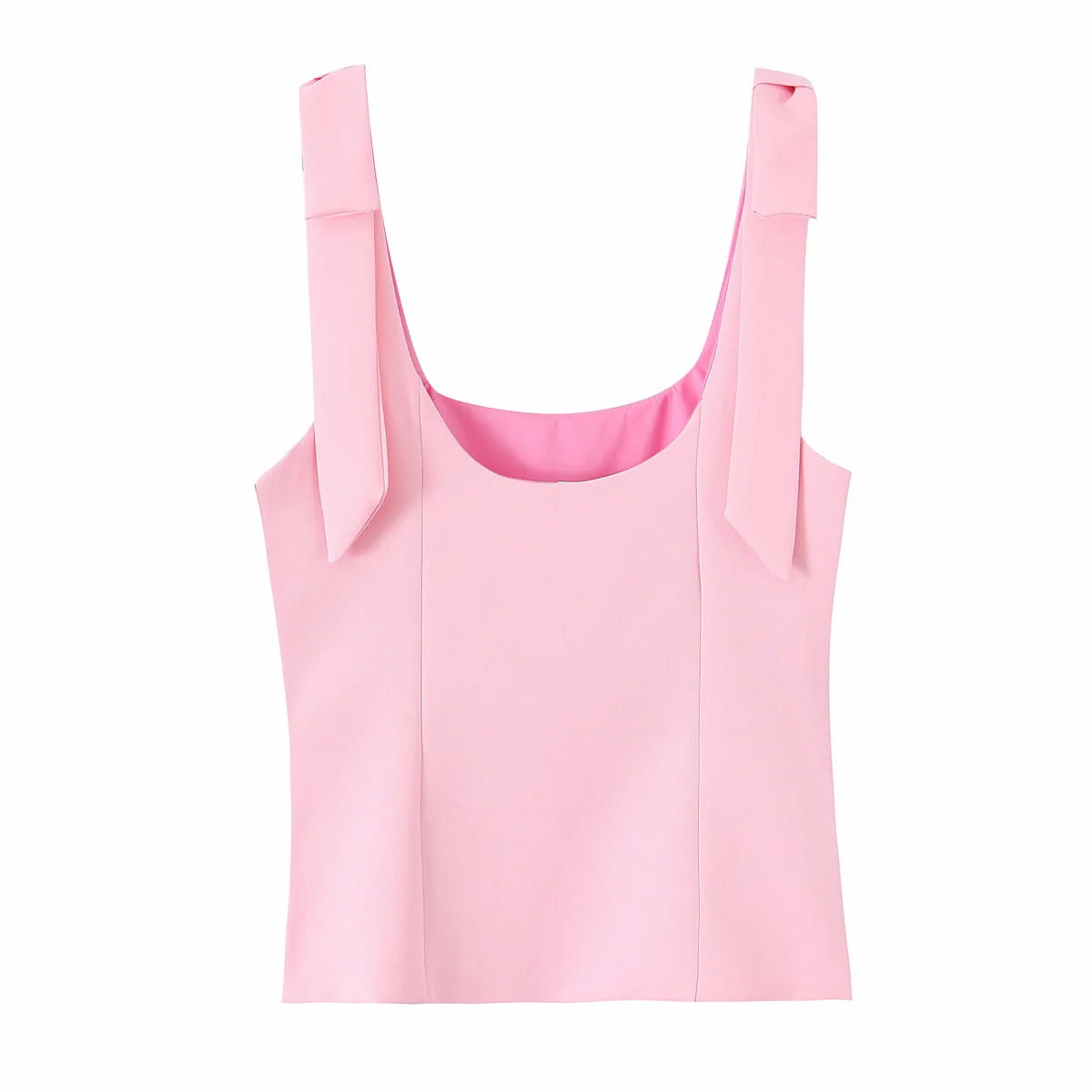 Woman Elegant High Street Solid Side Zipper Slim Tops