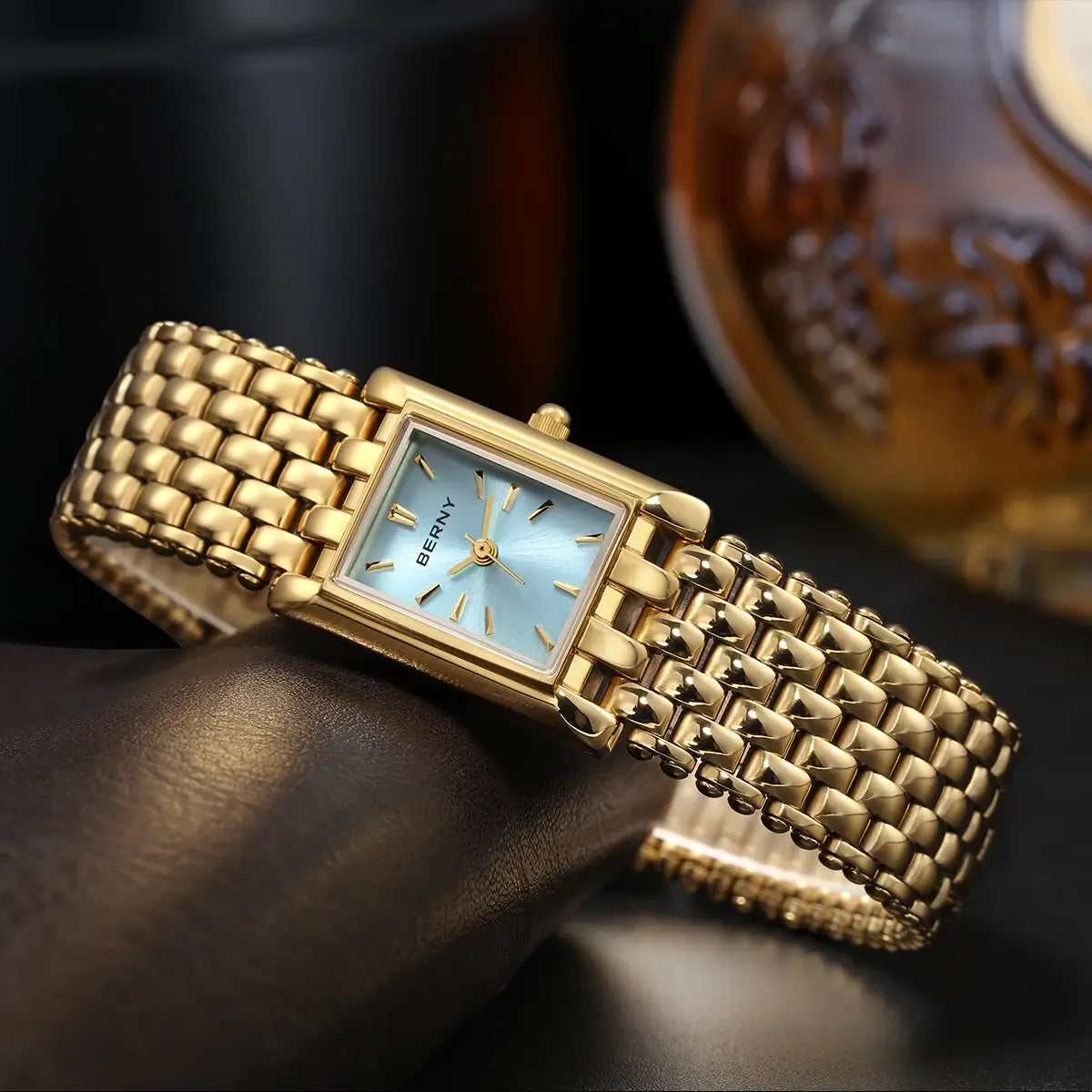 Gold Watch Exquisite Square Casual Women Stainless Steel