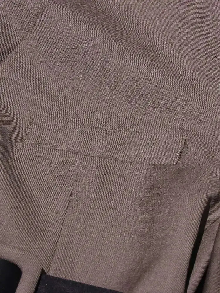 Solid Temperament Jacket Spliced Belt Blazer Women