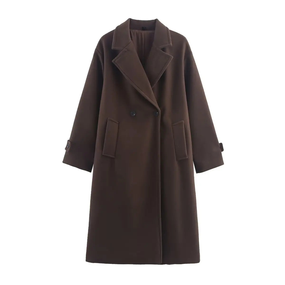 Autumn Winter Soft Loose Lapel Long-sleeved Woolen Coat Jacket