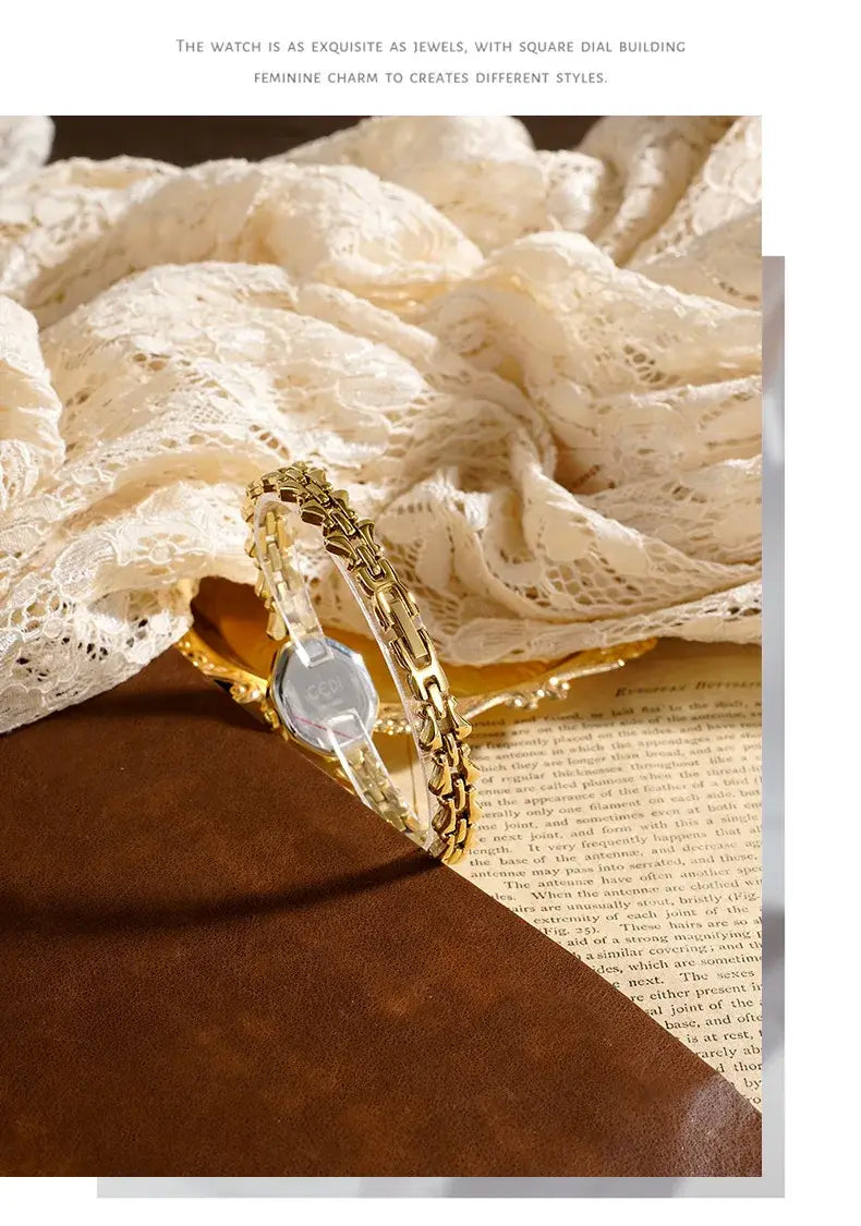 Retro Metal Bracelets high-end Waterproof Women Fashion Quartz Wristwatches