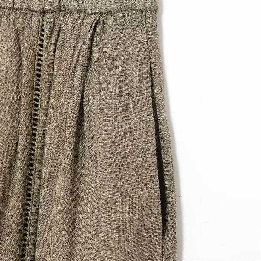 Women’s Long Sleeved V-neck Shirt Mid Waist Wide Leg Pants