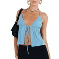 Summer Cami Top Bowknot Lace-Up Sleeveless Cropped Vest Elegant - Norellé
