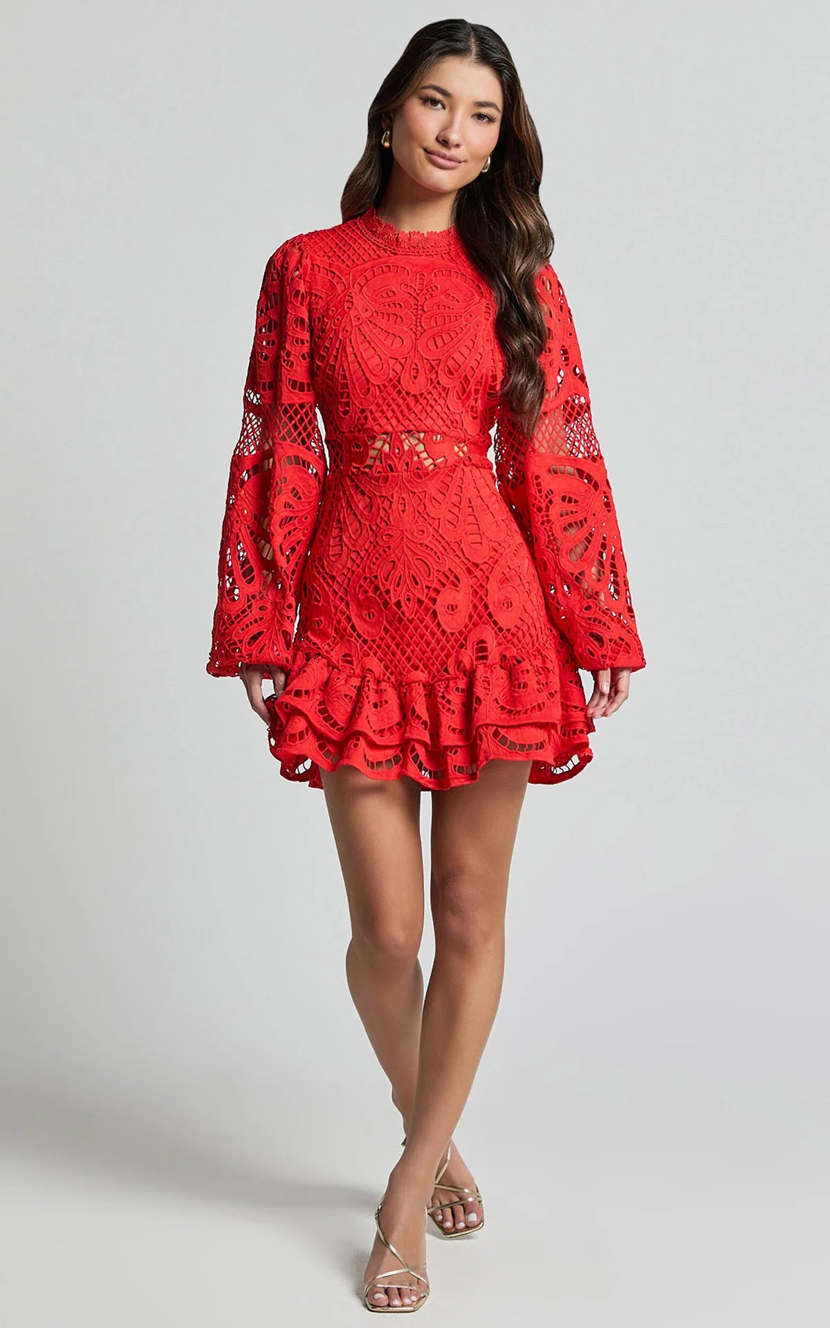 Elegant Long Sleeve Lace Mini Dress Women - Norellé