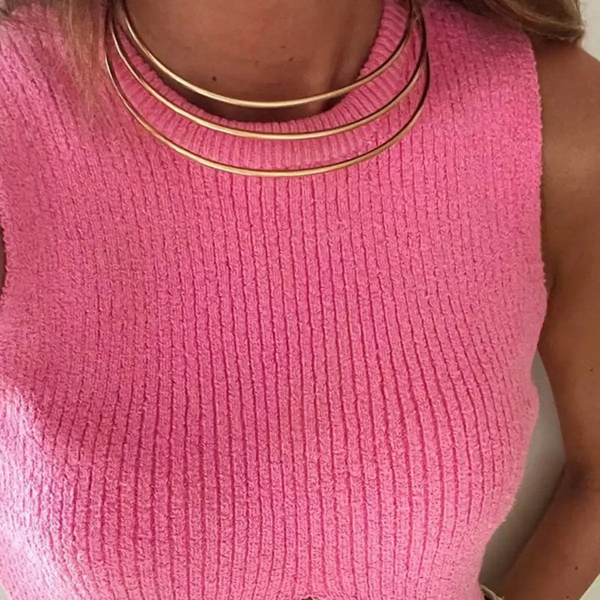 Stainless Steel Simple Three-layer Necklace