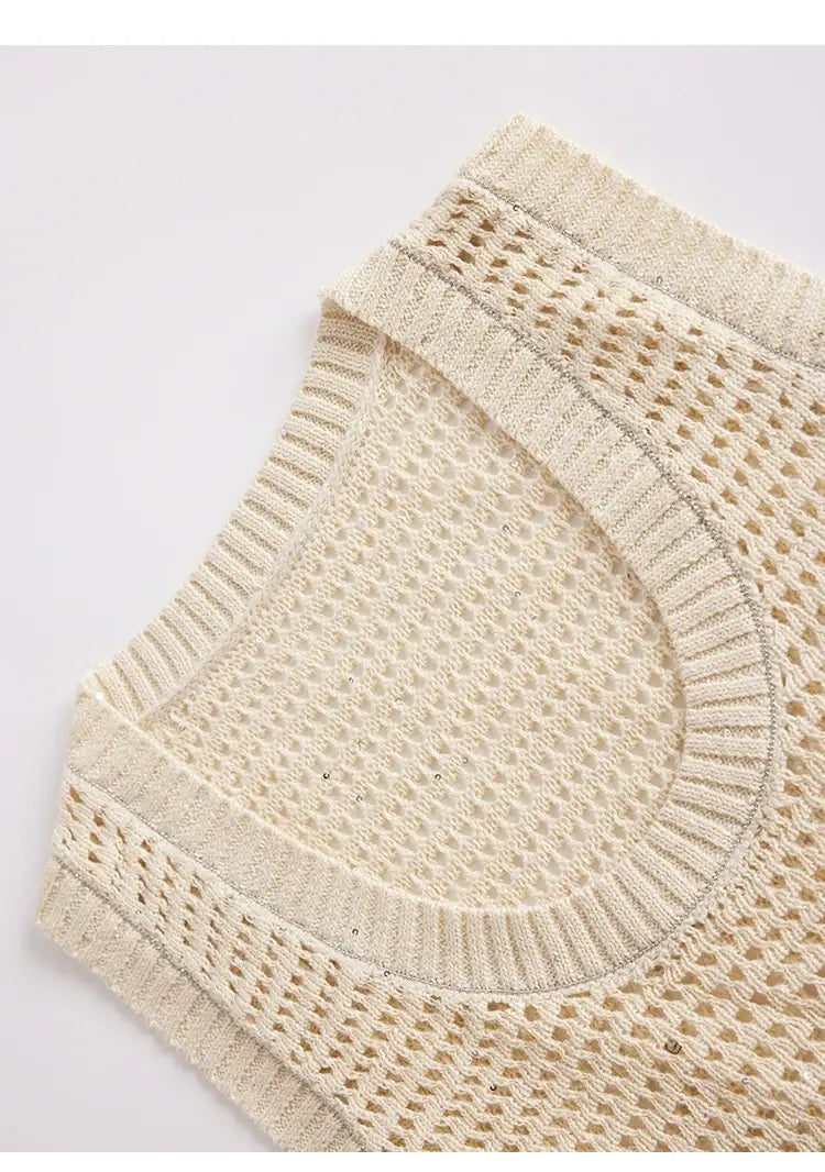 Hollow Linen Knitted Tank Top
