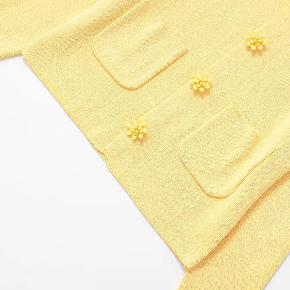 Women With Beaded Buttons Knit Cardigan