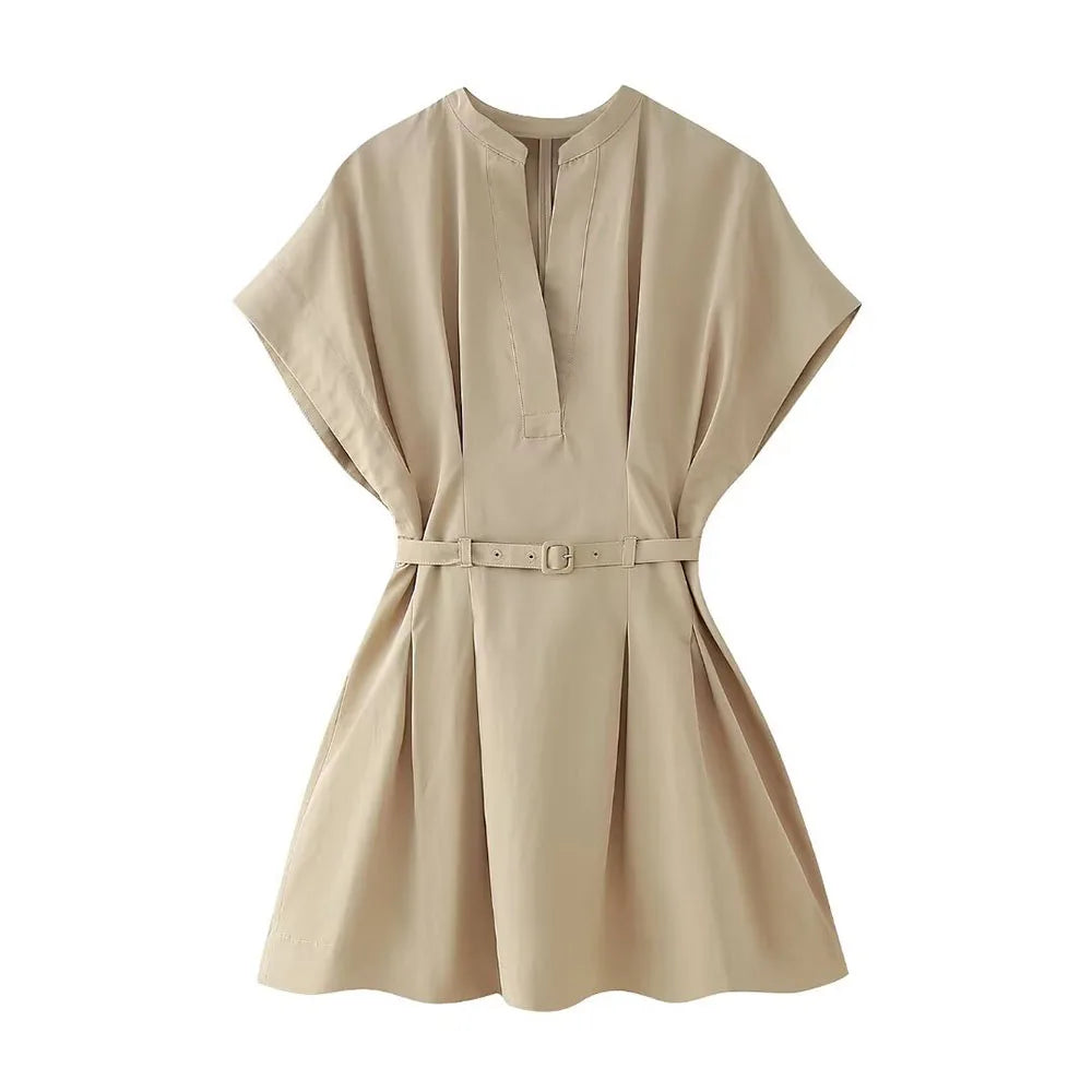 Women's Pleated Short Slim Dress - Norellé