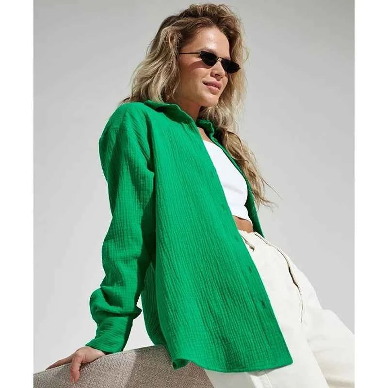 100% Cotton Solid White Shirt For Women