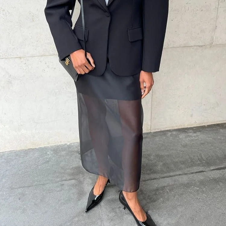 Black Mesh Skirt Women’s