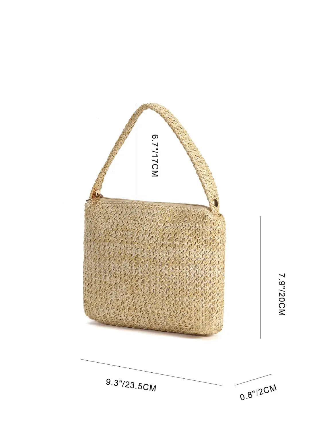 Woven Handbags Summer Metal Round Handle Straw Bag