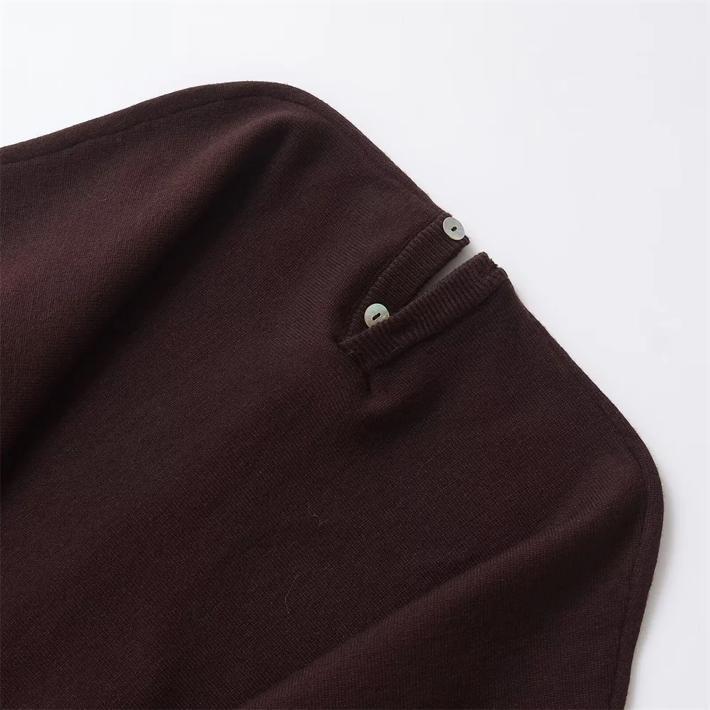 Women’s Fashion Casual Simple Slim fit V-neck Long Sleeved Knitted Jacket