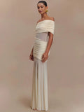 One Shoulder Mesh Maxi Dress Women Off-shoulder Strapless Sleeveless Backless - Norellé