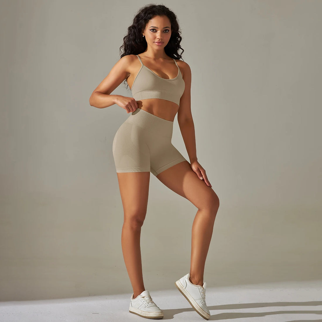 Seamless Yoga Set Camisole Bra Shorts Set