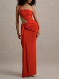One Shoulder Hollow Out Women Maxi Dress - Norellé